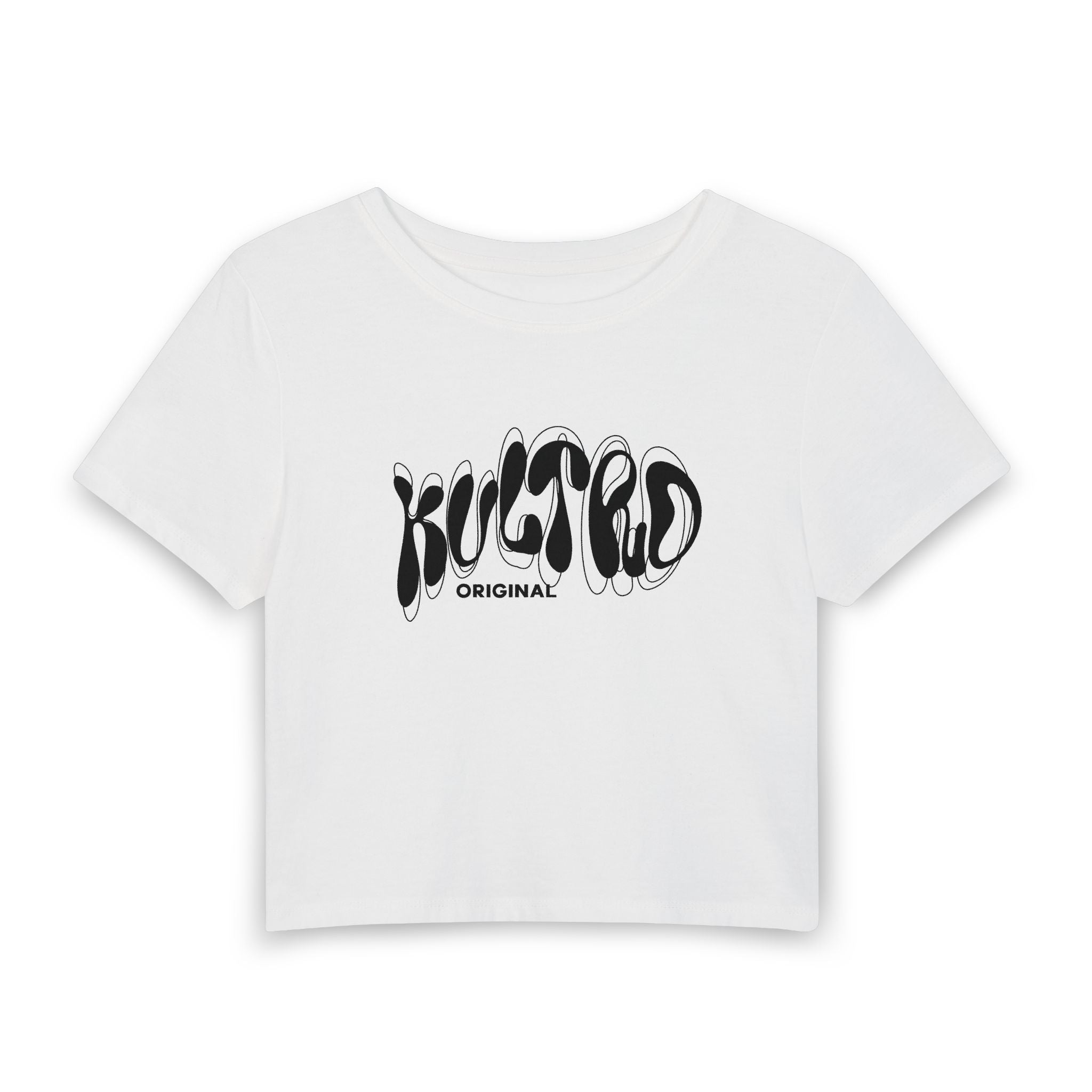 Retro Wave Crop Tee — "Kultkid Original" Graphic Women's Baby Tee