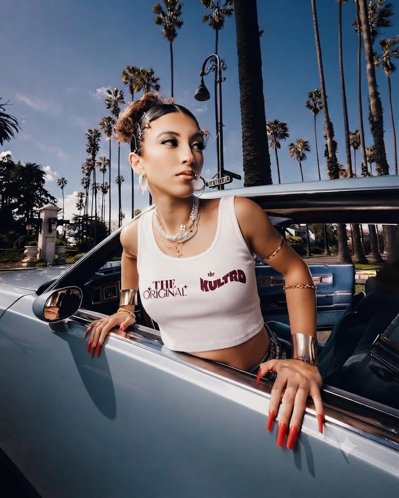 THE KULTRD: Red Lettering Cotton crop top