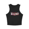 KULTRD Signature Racer Tank Top — Women's Cropped Micro Rib Graphic Tank