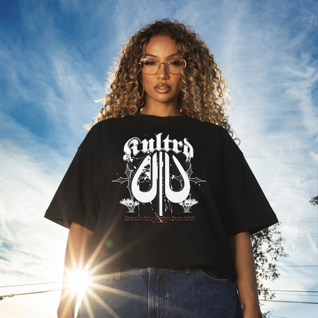 THE KULTRD: Graphic Signature Symbol Women’s heavyweight boxy tee