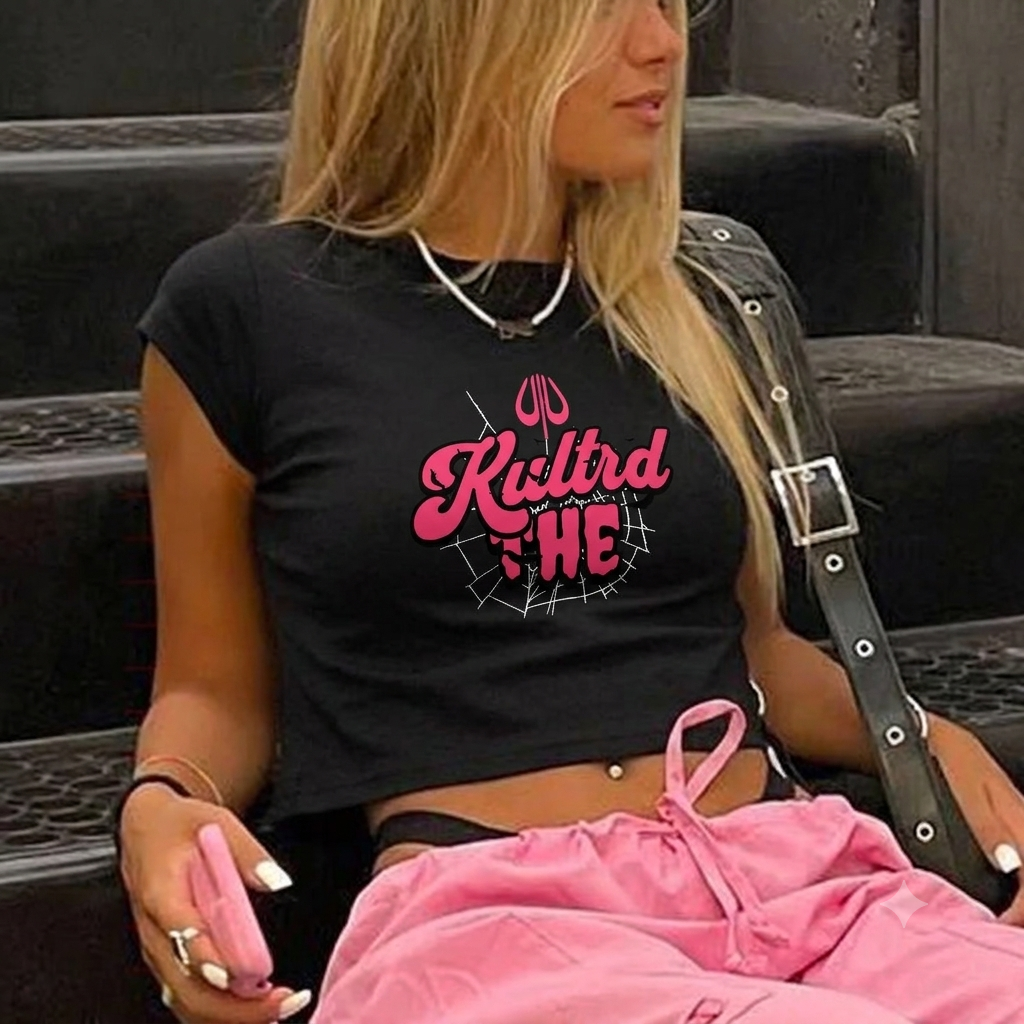 THE KULTRD: Women’s Pink spook crop top