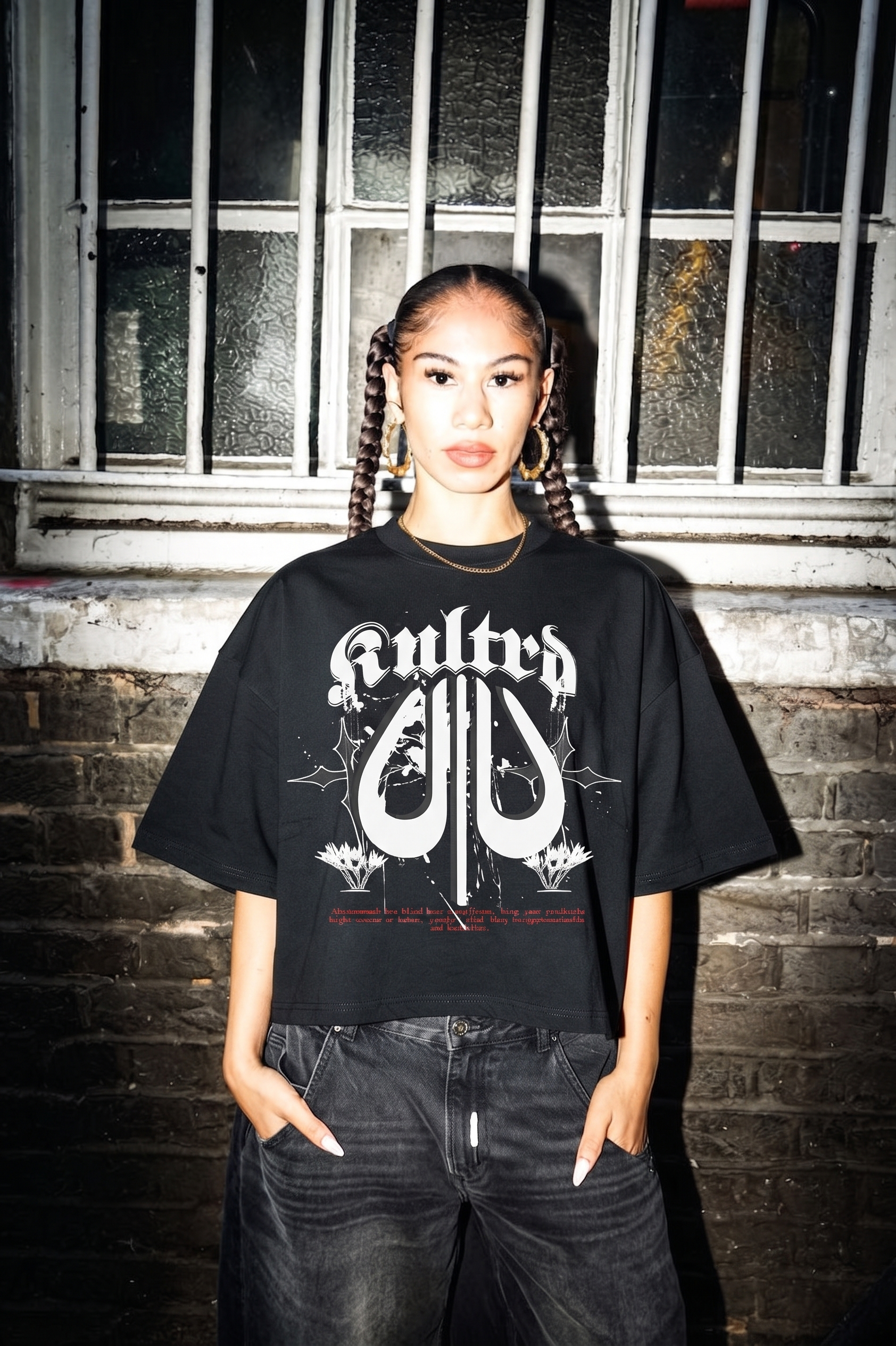 THE KULTRD: Graphic Signature Symbol Women’s heavyweight boxy tee