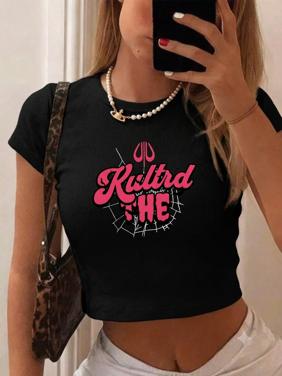 THE KULTRD: Women’s Pink spook crop top