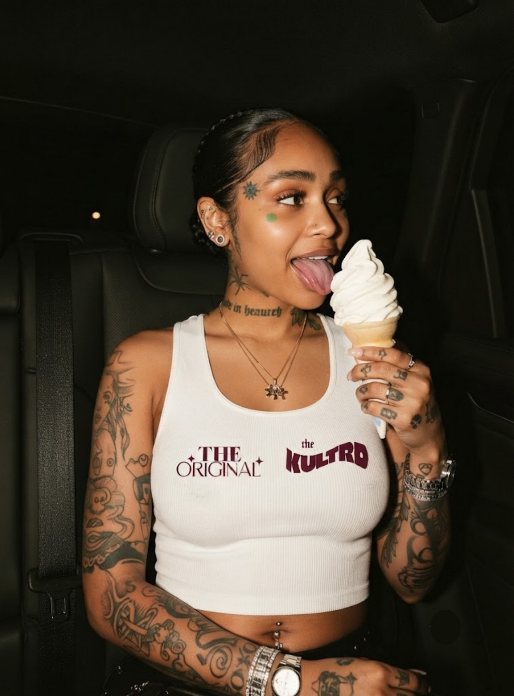 THE KULTRD: Red Lettering Cotton crop top