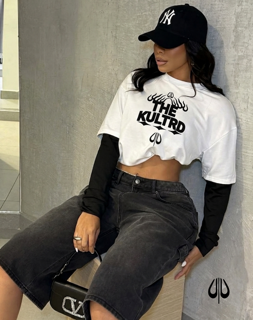 THE KULTRD: Women's organic oversized high neck t-shirt