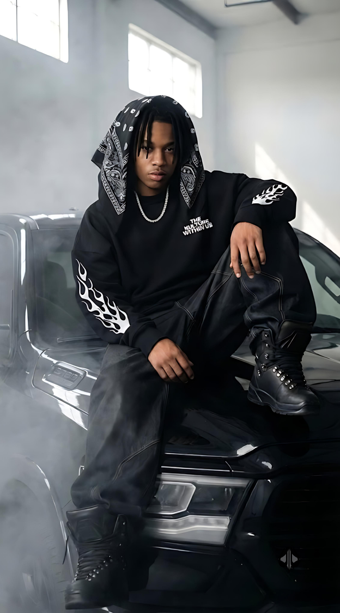 The Kultrd Ignited Statement Sweatshirt – Black Graphic Edition