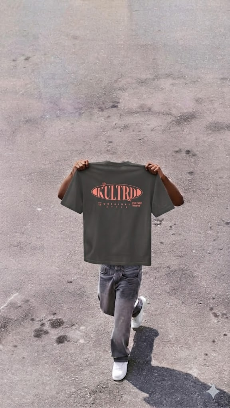 Unisex Garment Dyed Kultrd T-Shirt. Man and Woman