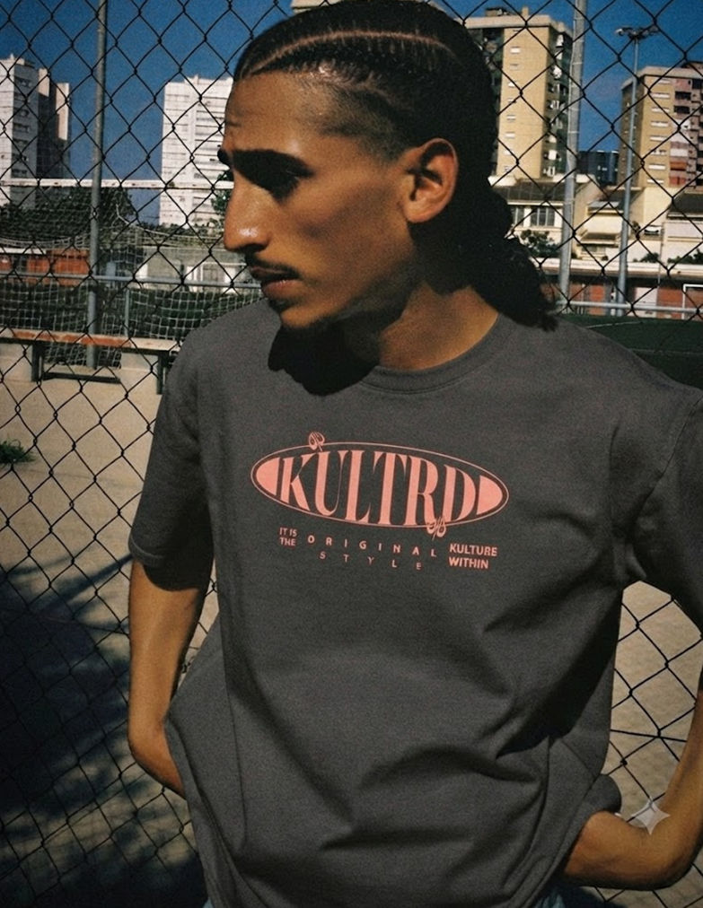 Unisex Garment Dyed Kultrd T-Shirt. Man and Woman