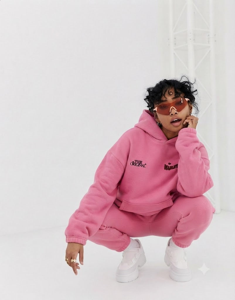 THE KULTRD: Women’s relaxed Original Pink hoodie design.